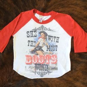 Cute cowgirl boot shirt! 2-3T!